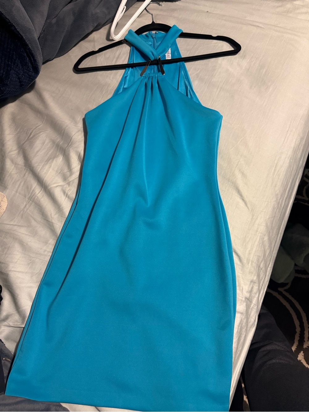 Guess Turquoise Halter Mini Dress